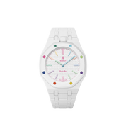 Swatch x Audemars Piguet Bioceramic Royal Pop Watch & Bracelet Bundle Huit Blanc/White at Stashed UAE