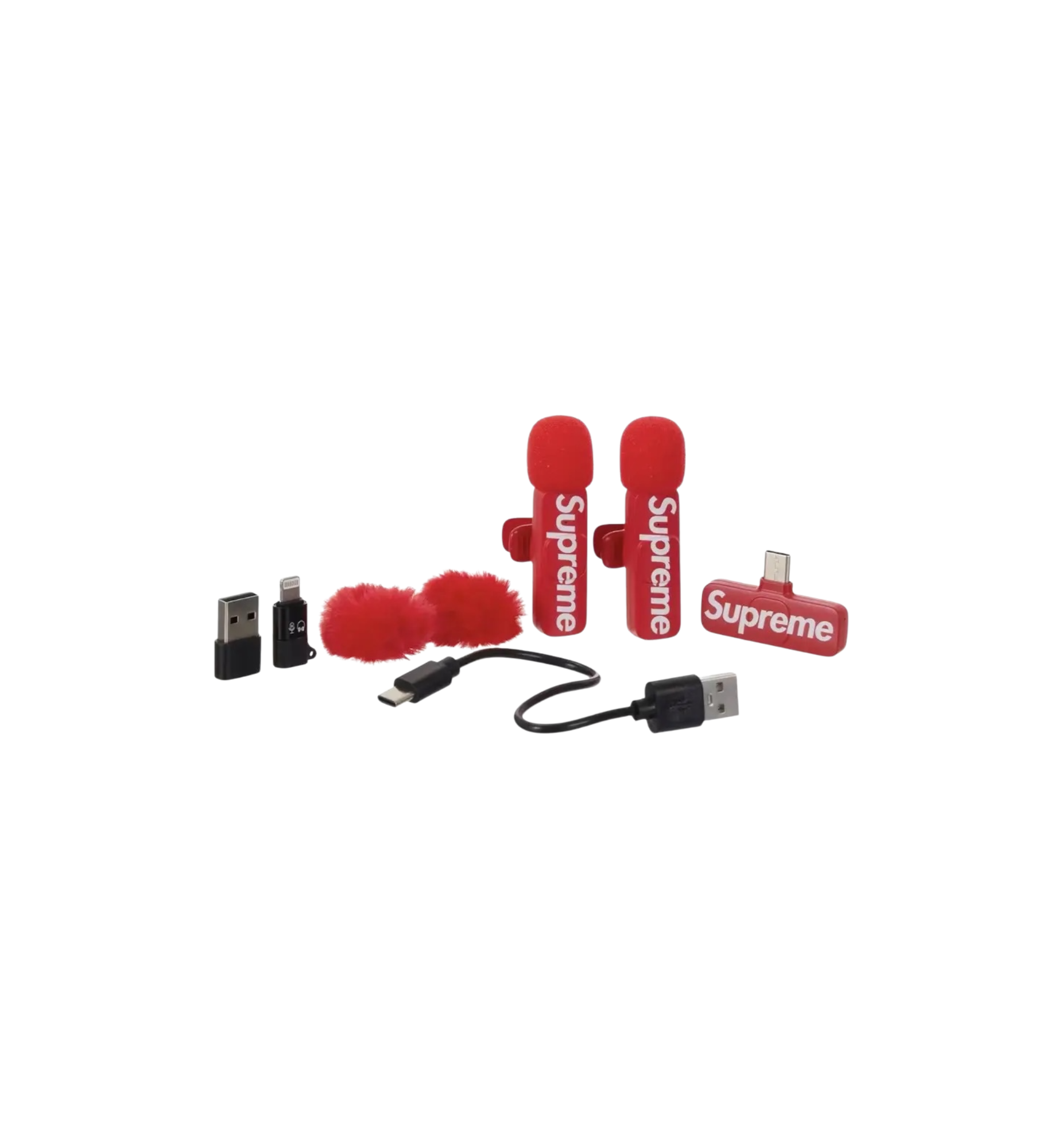 Supreme Mini Mics Set of 2 Red contents at Stashed UAE