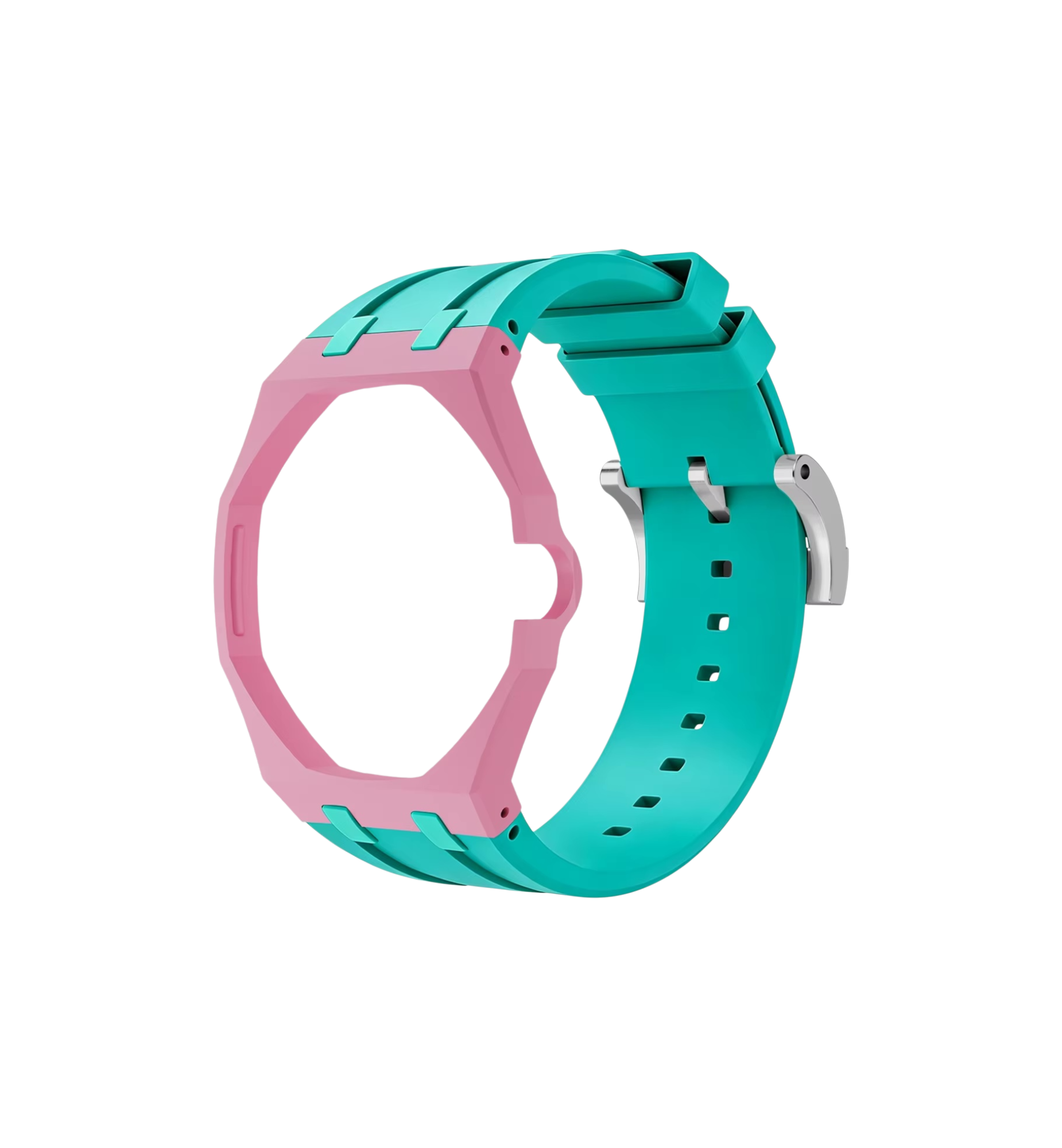 Swatch x Audemars Piguet Rubber Bracelet Pink/Turquoise at Stashed UAE