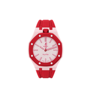 Swatch x Audemars Piguet Bioceramic Royal Pop Watch & Rubber Bracelet Bundle Otto Rosso/Pastel Pink/Red at Stashed UAE