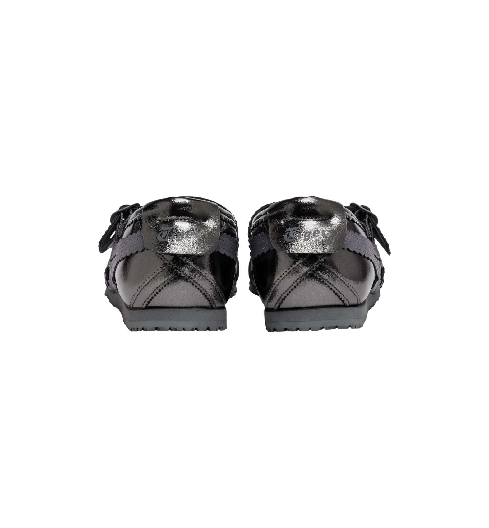Onitsuka Tiger Mexico 66 TGRS Metallic Pack Gunmetal Metropolis Women's heel view at Stashed UAE
