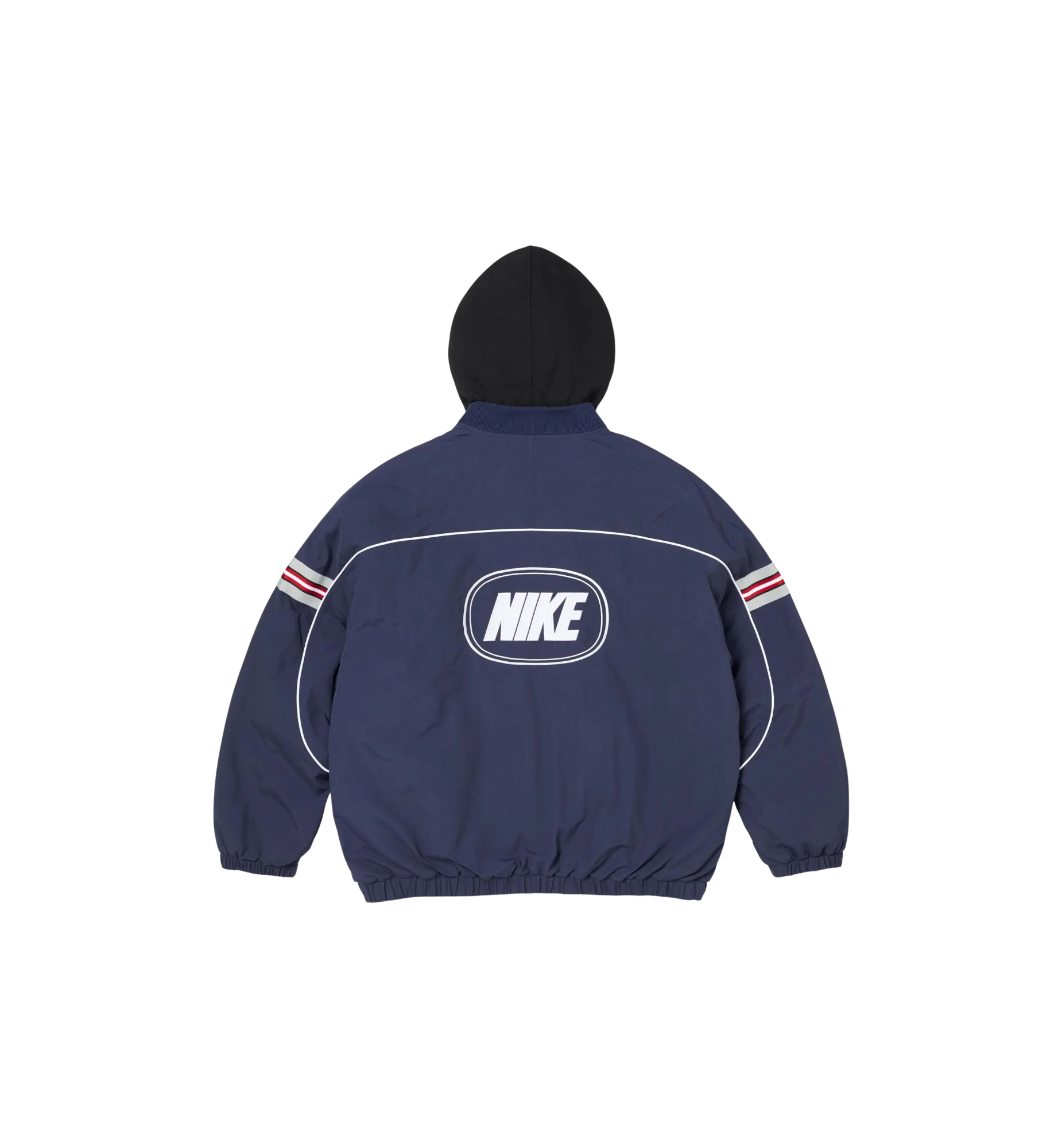 Supreme Nike Nylon Hooded Jacket Navy back view at Stashed UAE