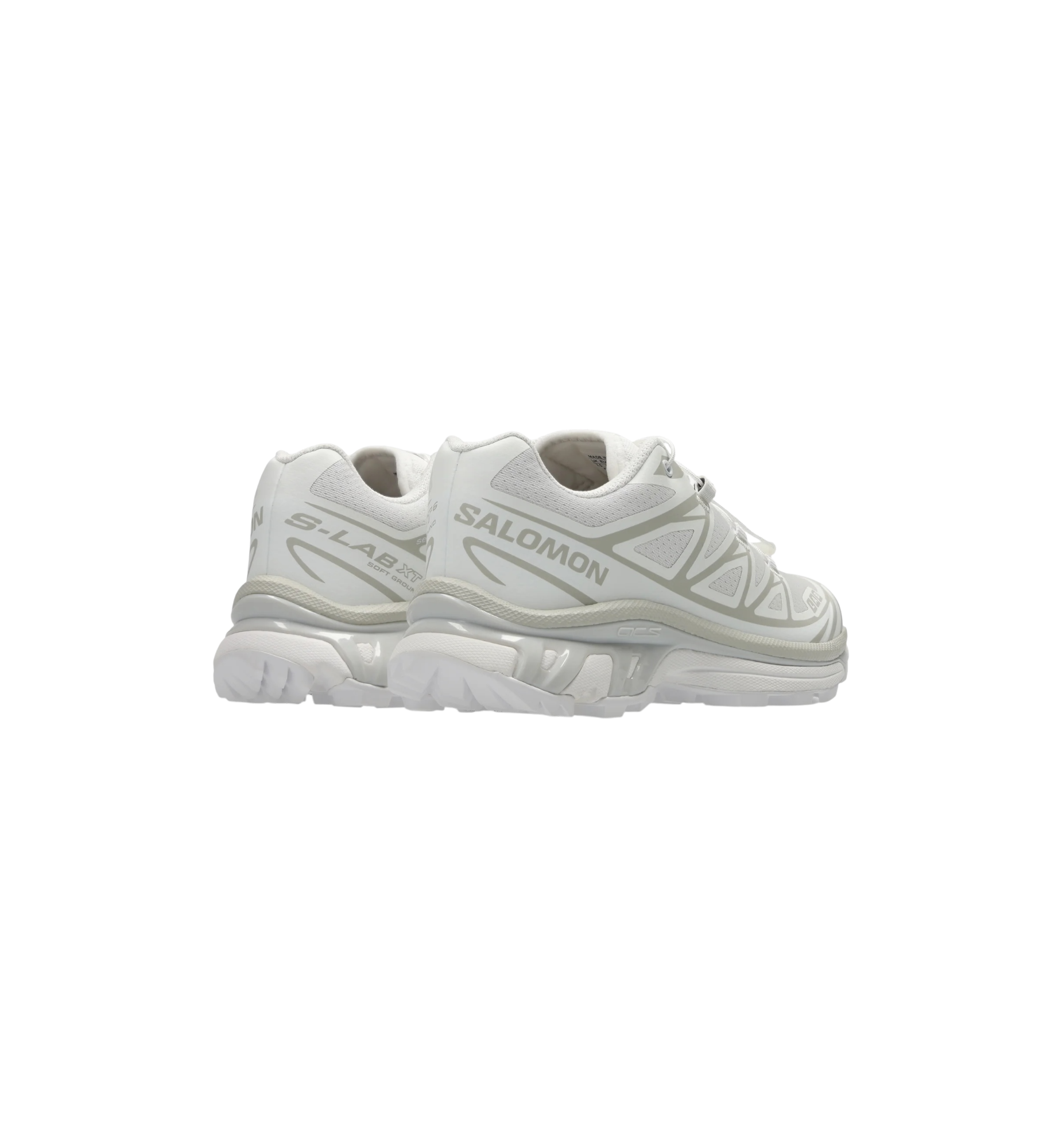 Salomon XT-6 White Lunar Rock heel view at Stashed UAE