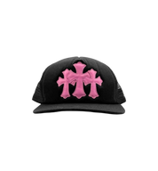 Chrome Hearts Pink Triple Cross Patch Trucker Cap Black at Stashed UAE