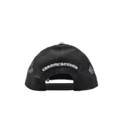 Chrome Hearts Pink Triple Cross Patch Trucker Cap Black back view at Stashed UAE