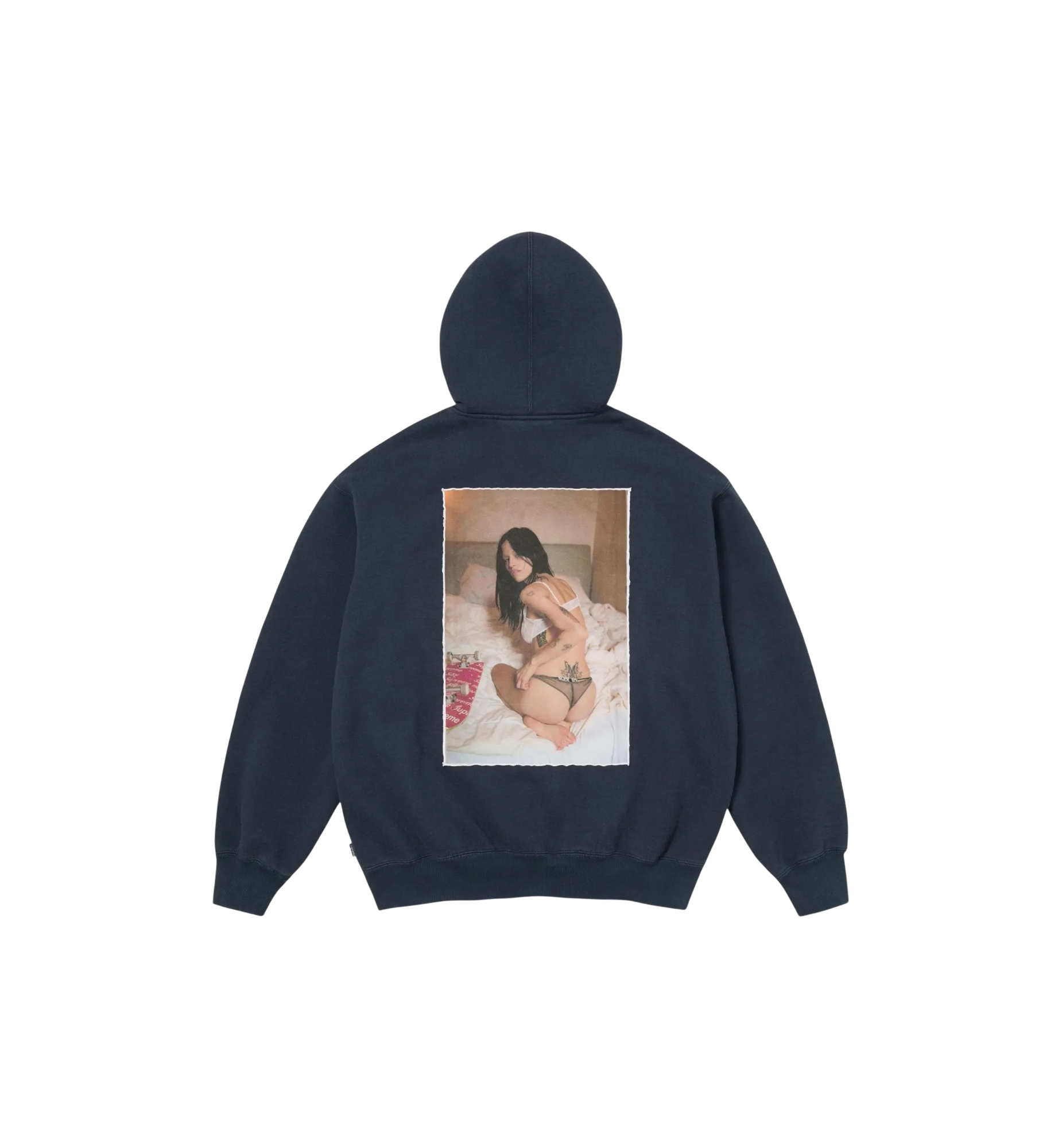 Supreme Larry Clark Zip Up Hooded Sweatshirt Navy back view at Stashed UAE
