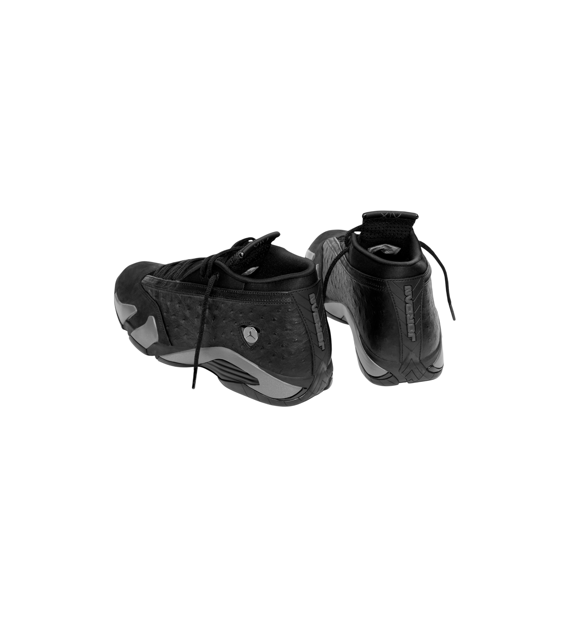 Air Jordan 14 Retro Low Black Pack heel view at Stashed UAE