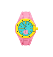 Swatch x Audemars Piguet Bioceramic Royal Pop Watch & Rubber Bracelet Bundle Otg Roz/Pink at Stashed UAE