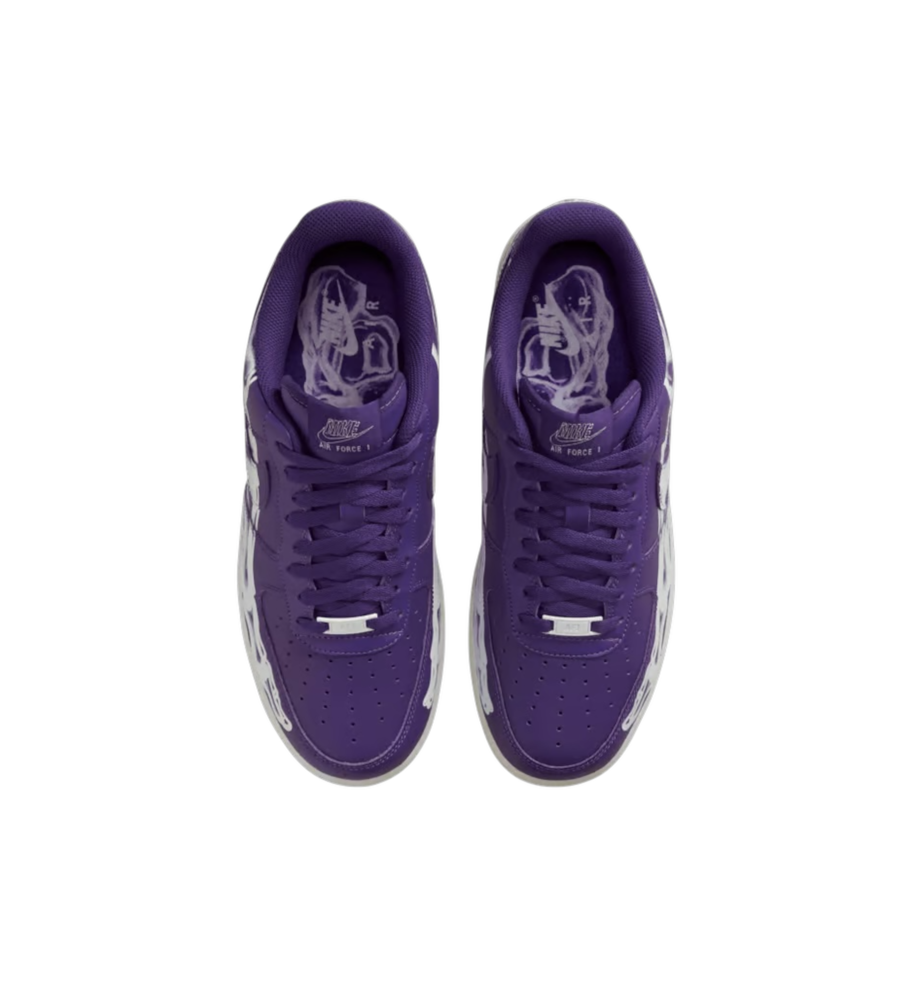 Nike Air Force 1 Low 07 QS Purple Skeleton Halloween 2021 top view at Stashed UAE