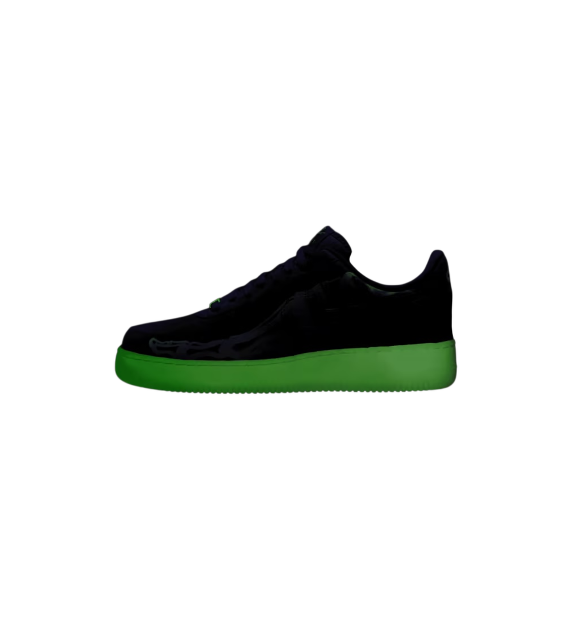Nike Air Force 1 Low 07 QS Purple Skeleton Halloween 2021 glow in the dark at Stashed UAE