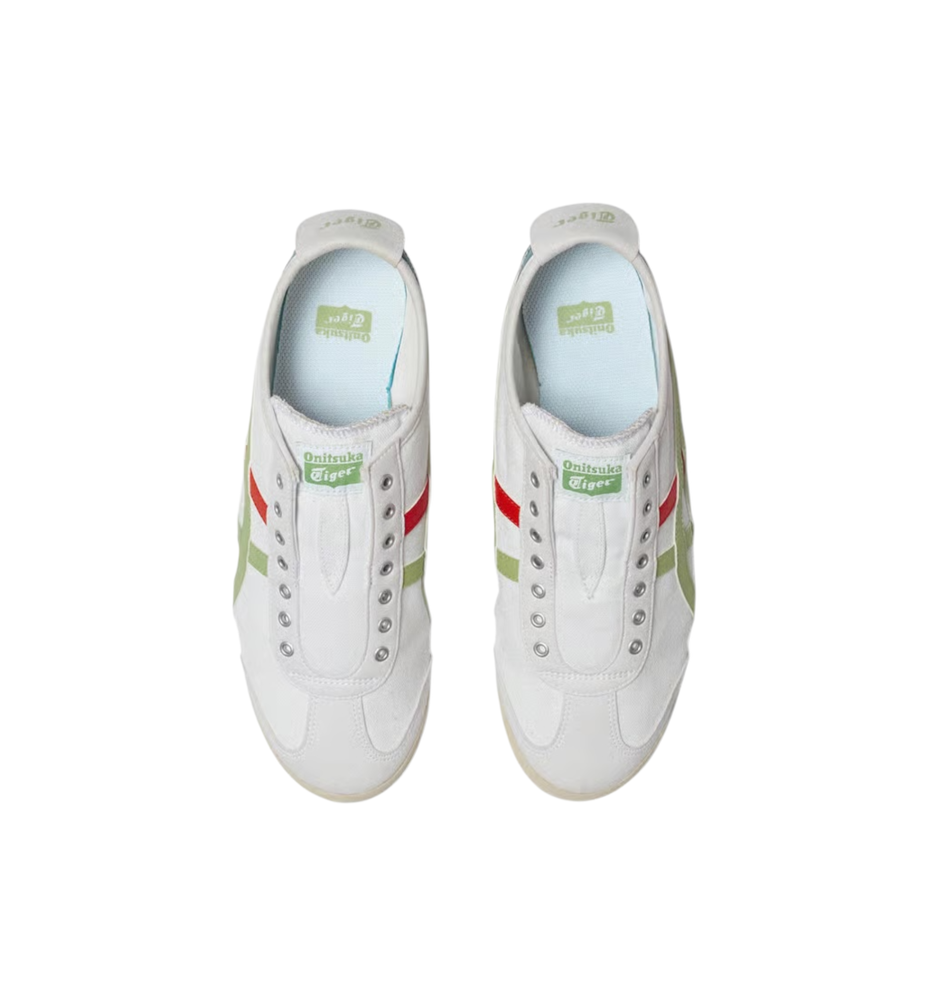 Onitsuka Tiger Mexico 66 Slip-On White Jade Orange top view at Stashed UAE