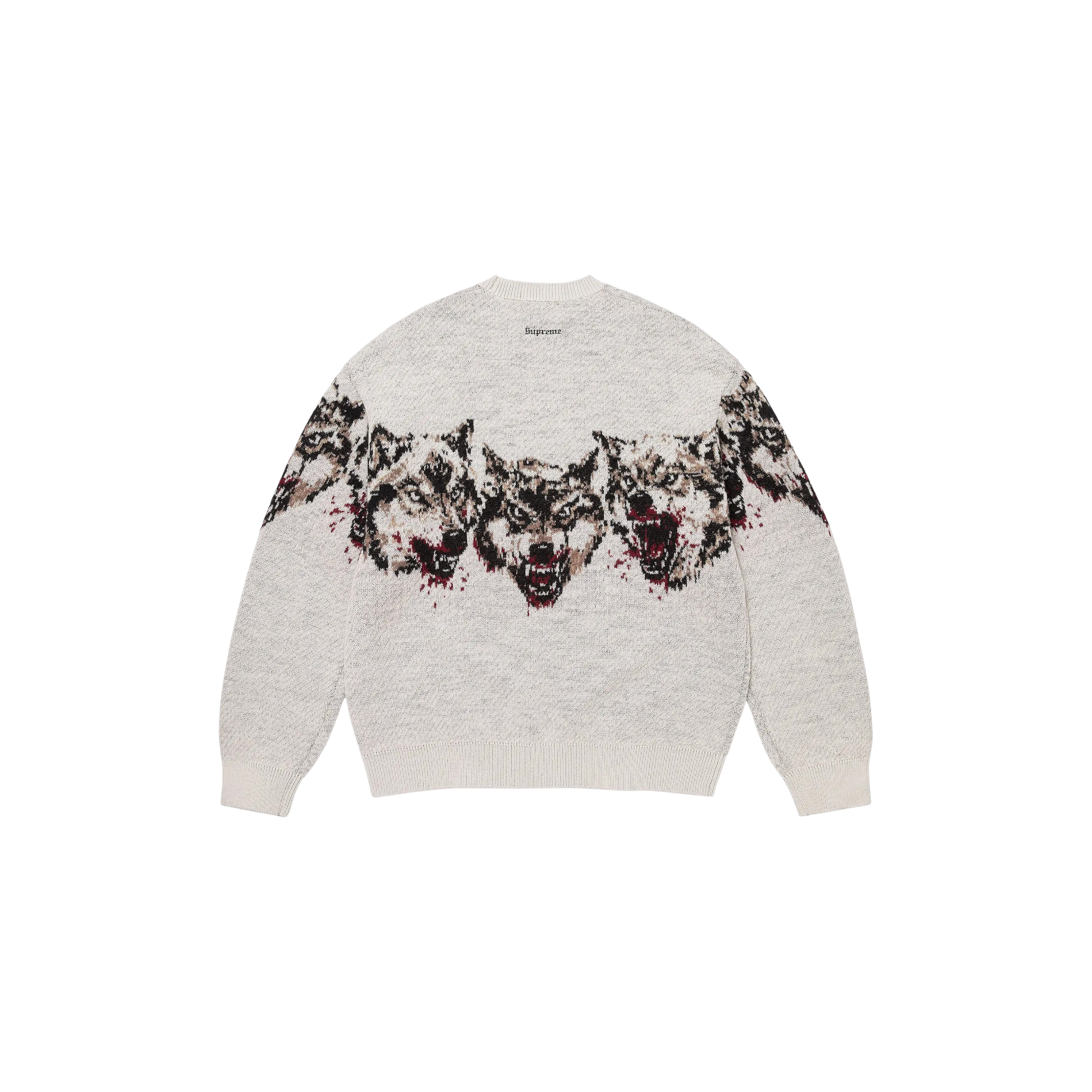 Supreme Wolves Sweater White back view at Stashed UAE