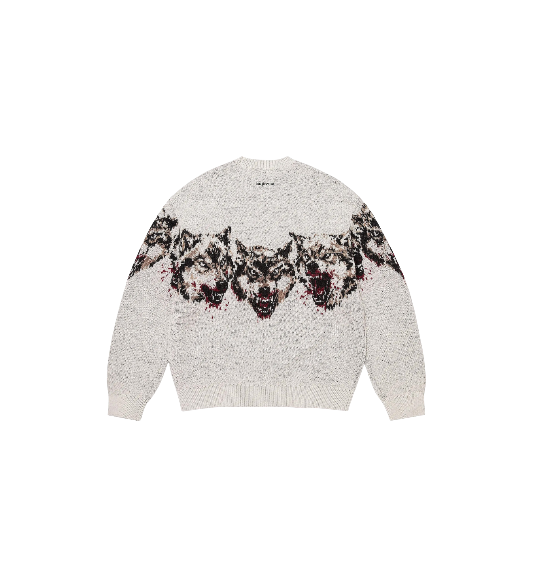 Supreme Wolves Sweater White back view at Stashed UAE