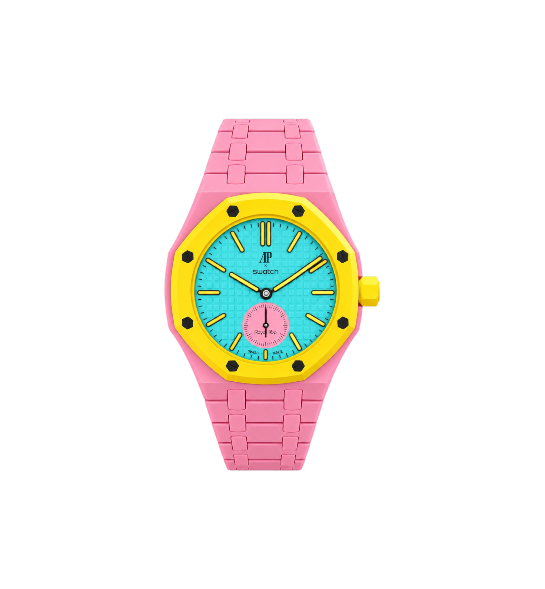 Swatch x Audemars Piguet Bioceramic Royal Pop Watch & Bracelet Bundle Otg Roz/Pink at Stashed UAE