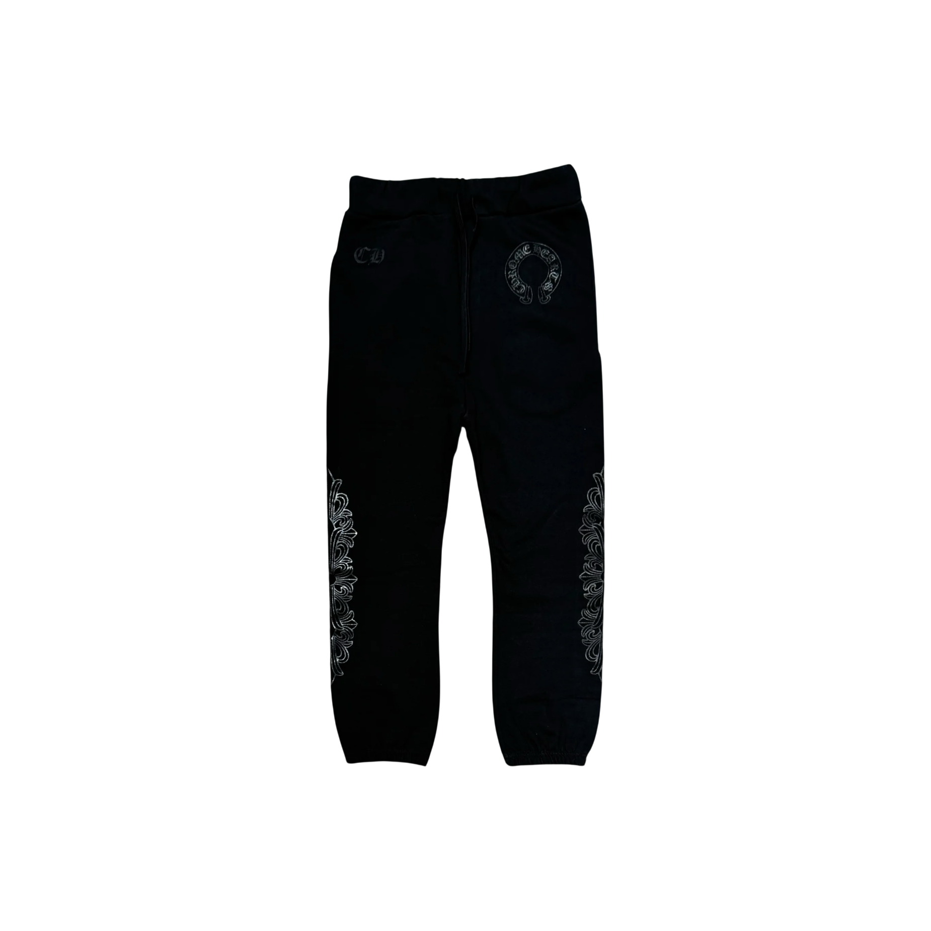 Chrome Hearts Floral Horseshoe Logo Sweatpants Black at Stashed UAE