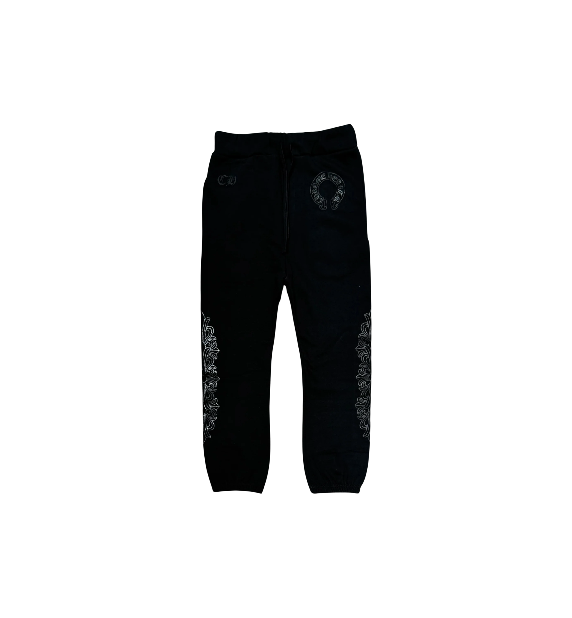 Chrome Hearts Floral Horseshoe Logo Sweatpants Black at Stashed UAE