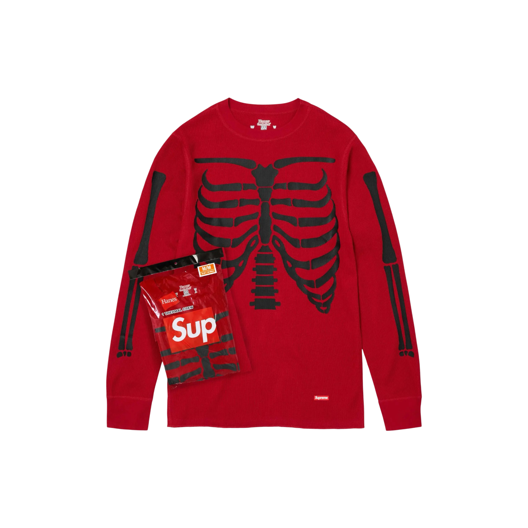 Supreme Hanes Bones Thermal Crew FW26 Red at Stashed UAE