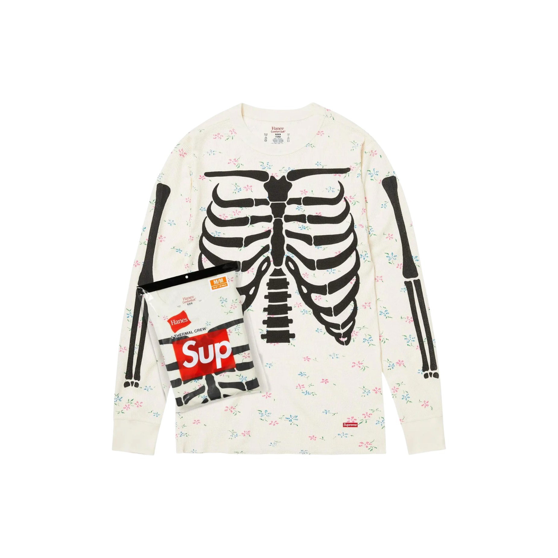 Supreme Hanes Bones Thermal Crew FW26 Floral at Stashed UAE