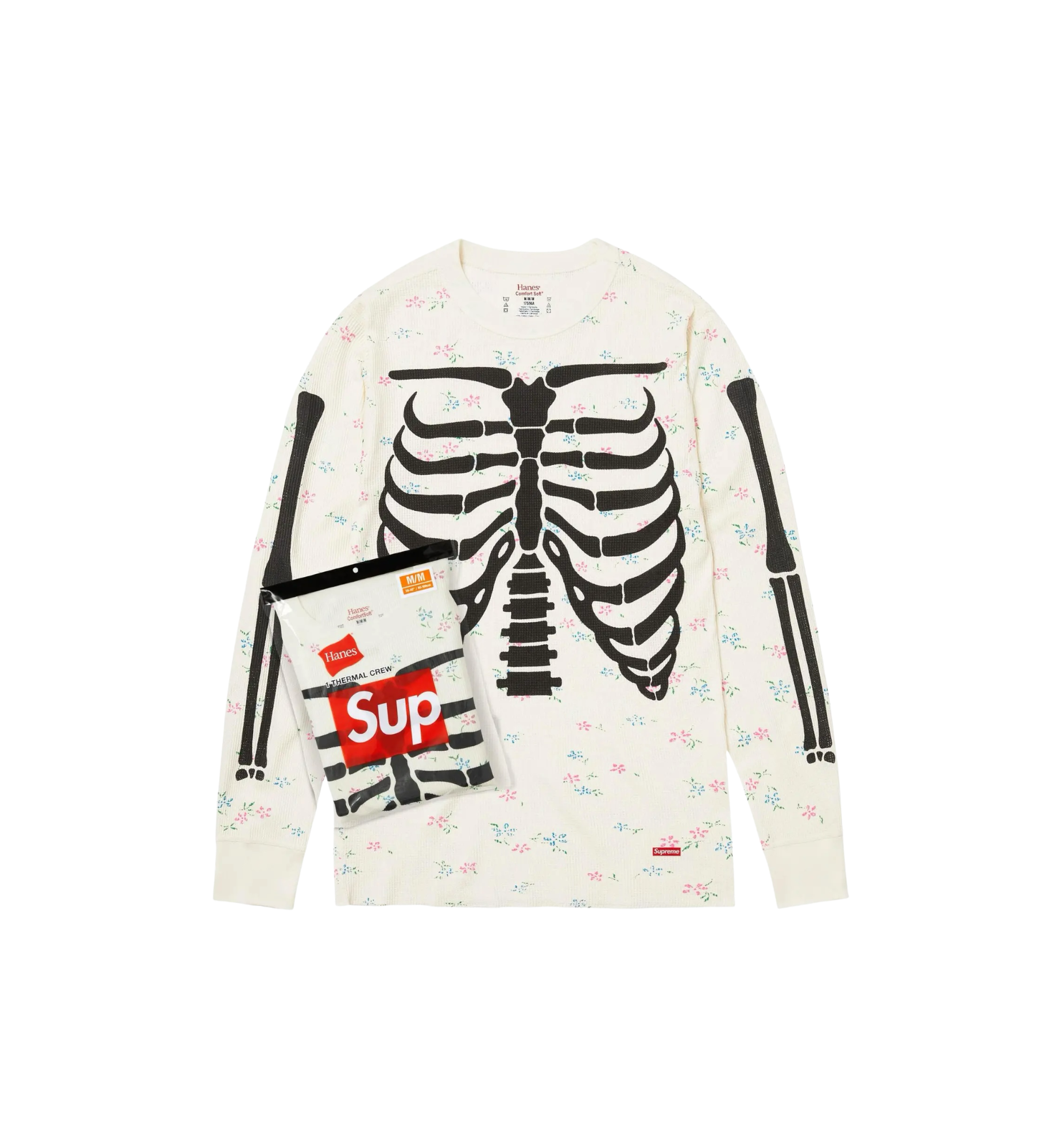 Supreme Hanes Bones Thermal Crew FW26 Floral at Stashed UAE