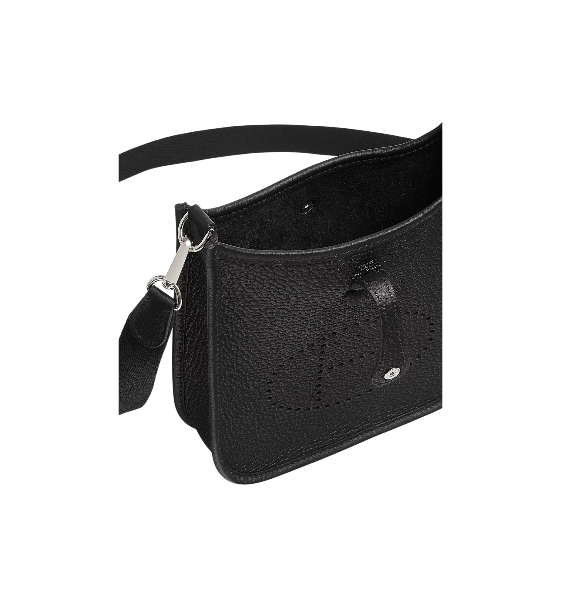 Hermes Evelyne 16 Amazone Bag Noir inside view at Stashed UAE