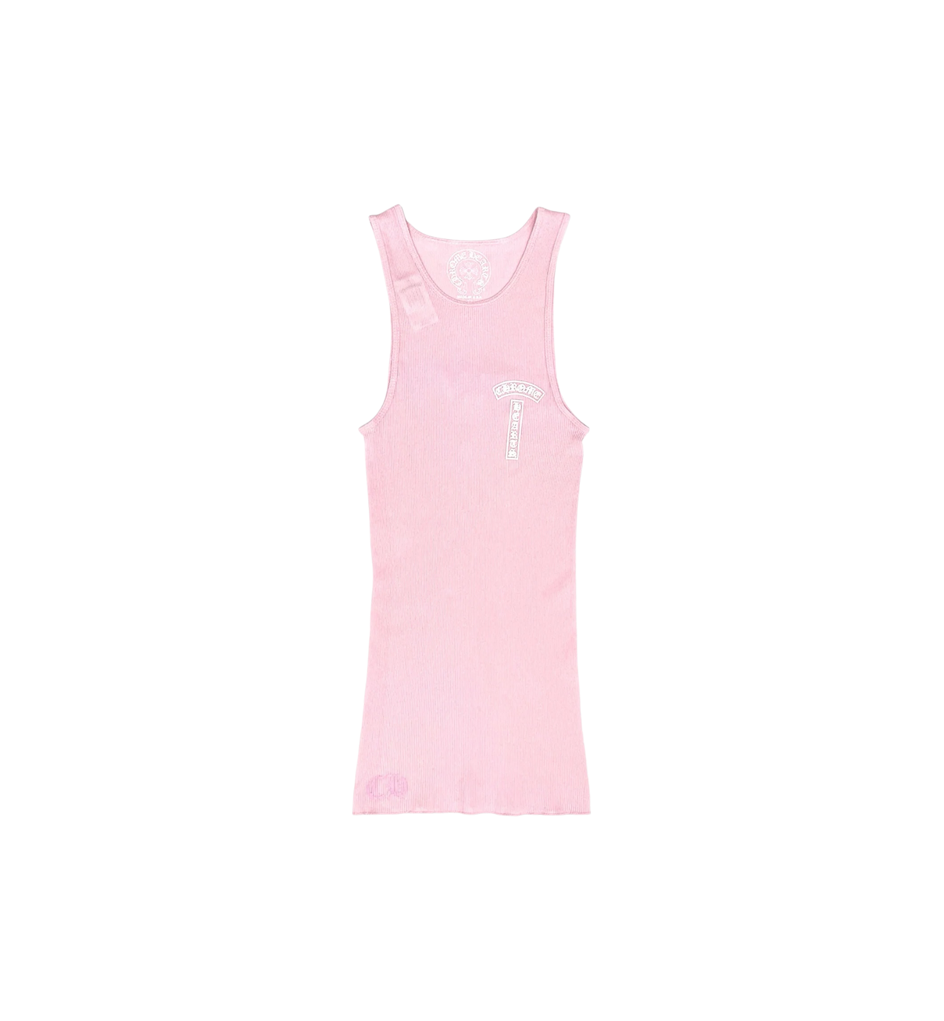 Chrome Hearts Cross T-Bar Rib Tank Top Pink Women's front view at Stashed UAE