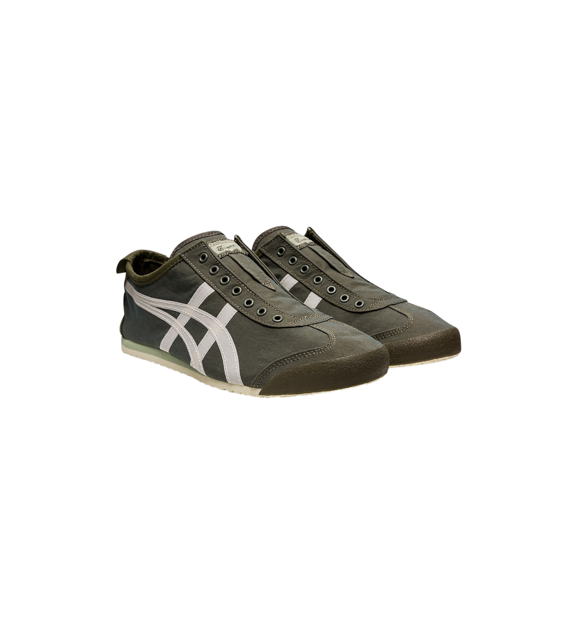 Onitsuka Tiger Mexico 66 Slip-On Mantle Green Birch pair at Stashed UAE