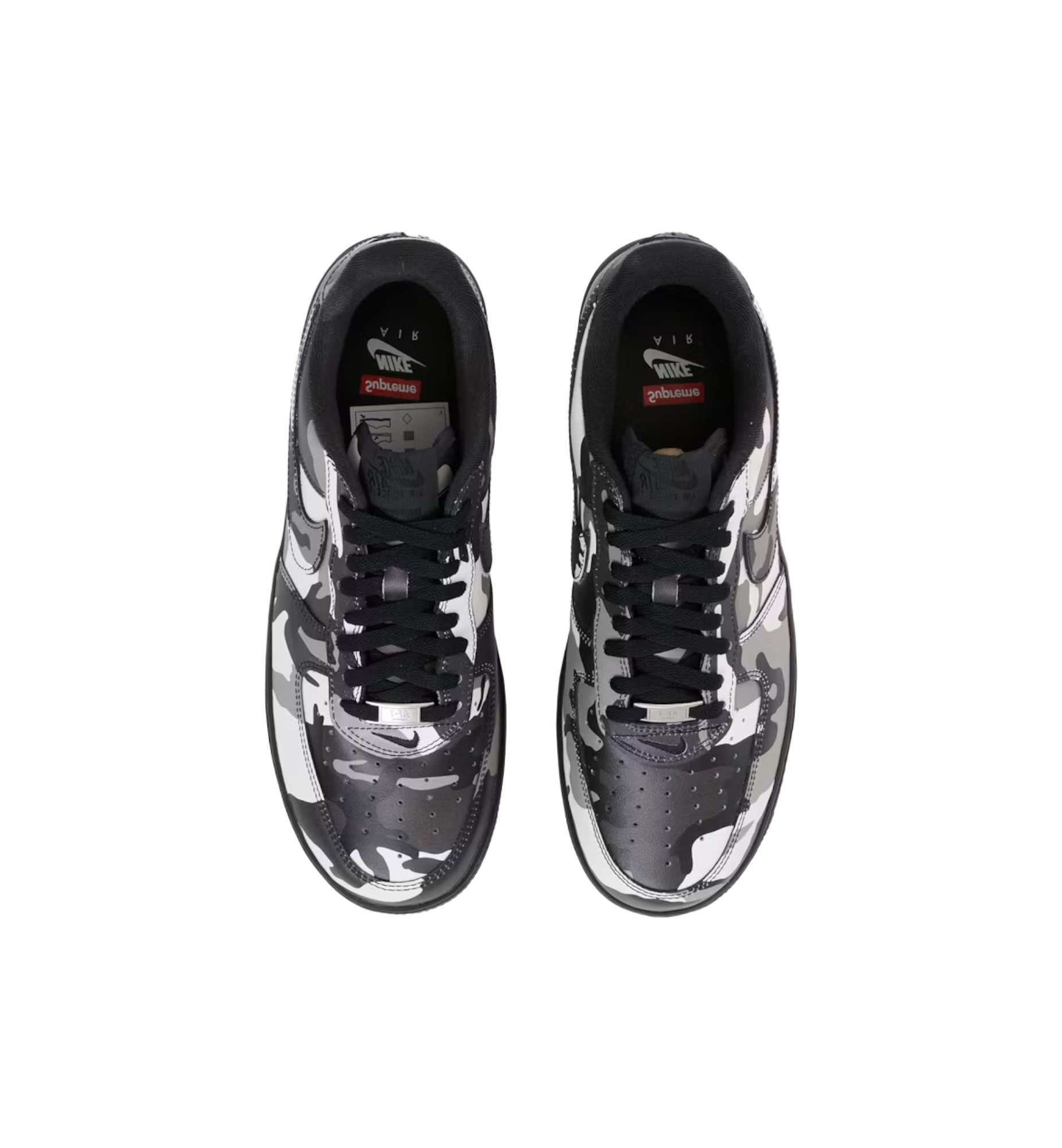 Nike Air Force 1 Low Supreme Snow Camo top view at Stashed UAE