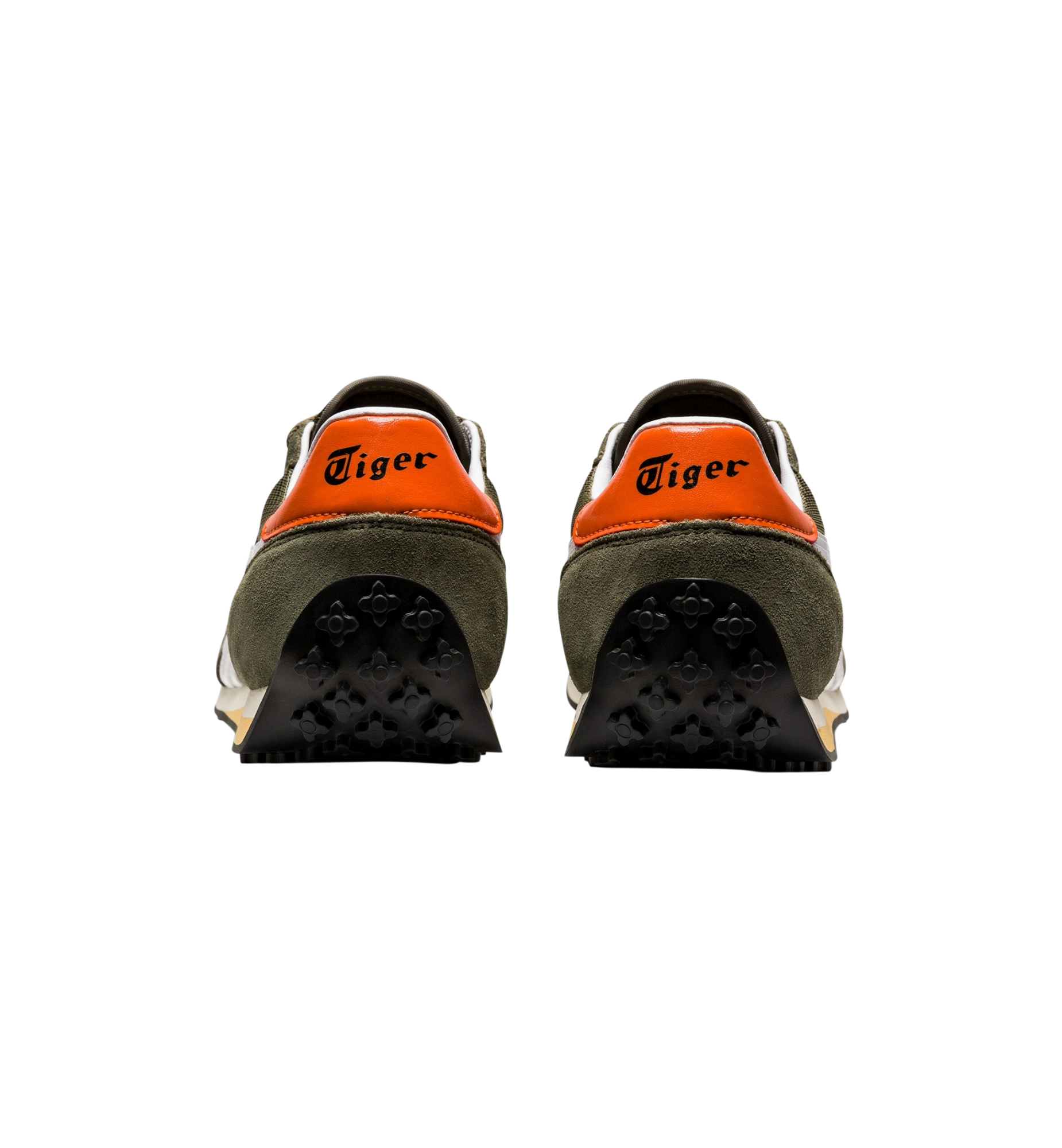 Onitsuka Tiger EDR 78 Mantle Green White Orange heel view at Stashed UAE