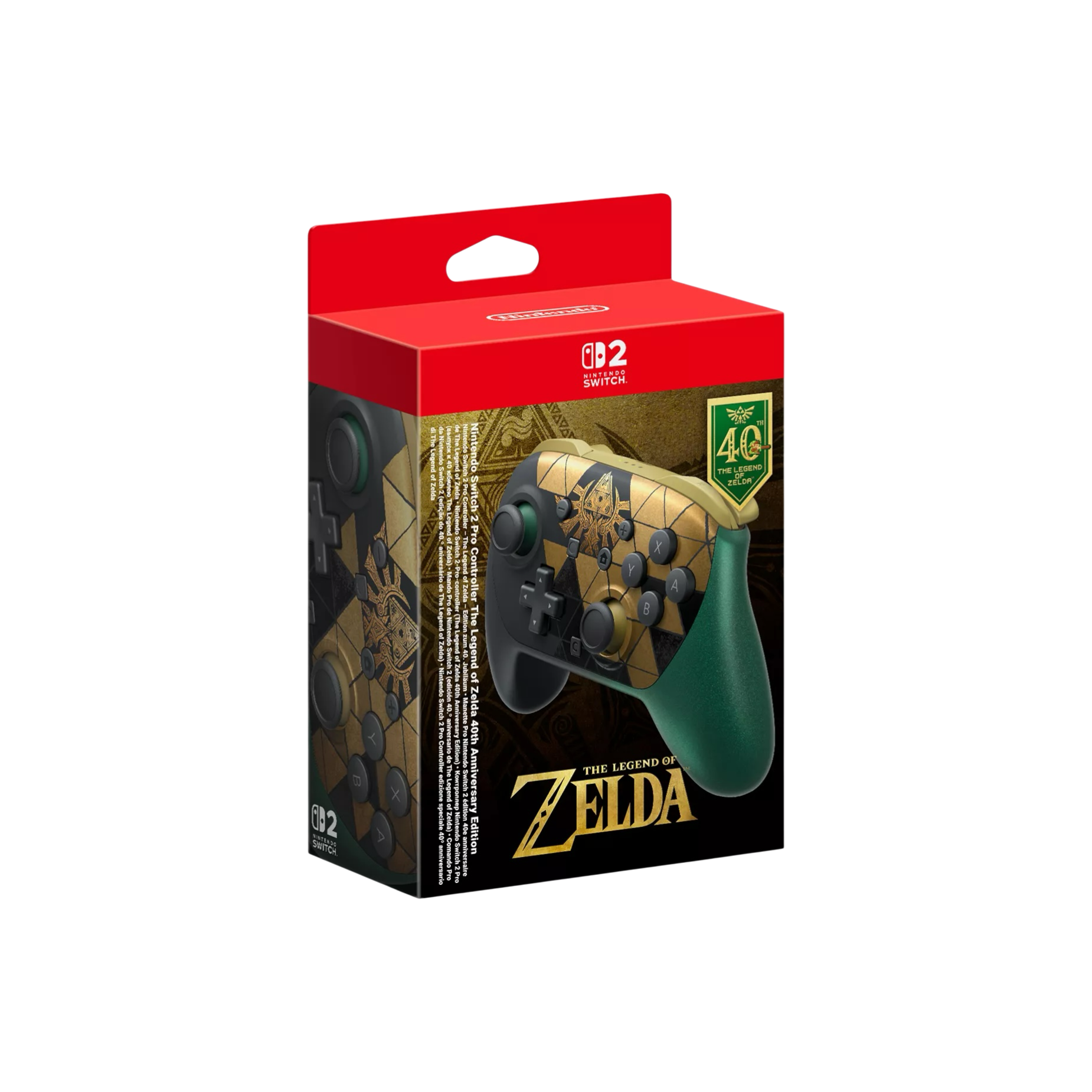 Nintendo Switch 2 The Legend of Zelda 40th Anniversary Edition Pro Controller packaging detail at Stashed UAE