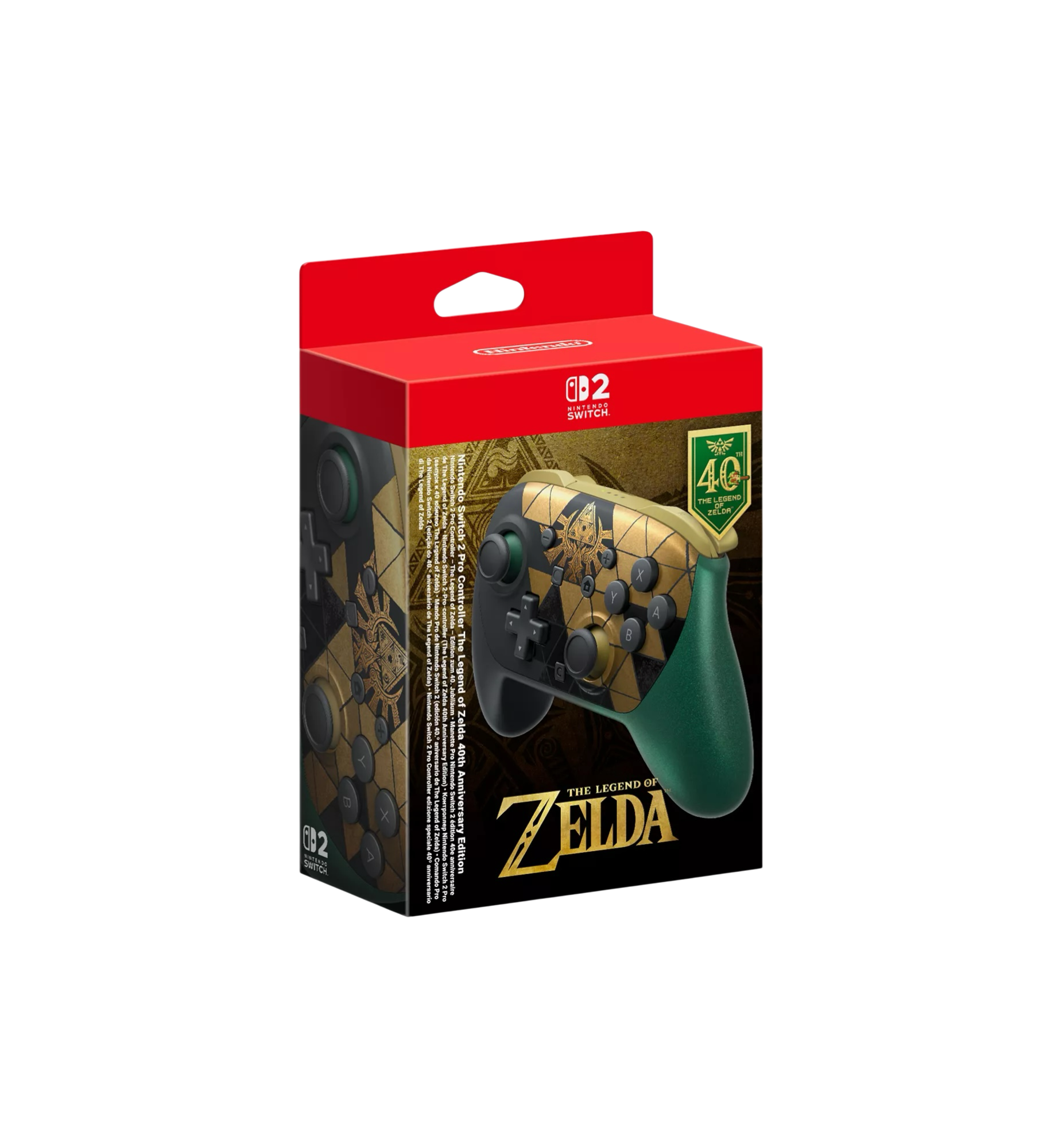 Nintendo Switch 2 The Legend of Zelda 40th Anniversary Edition Pro Controller packaging detail at Stashed UAE