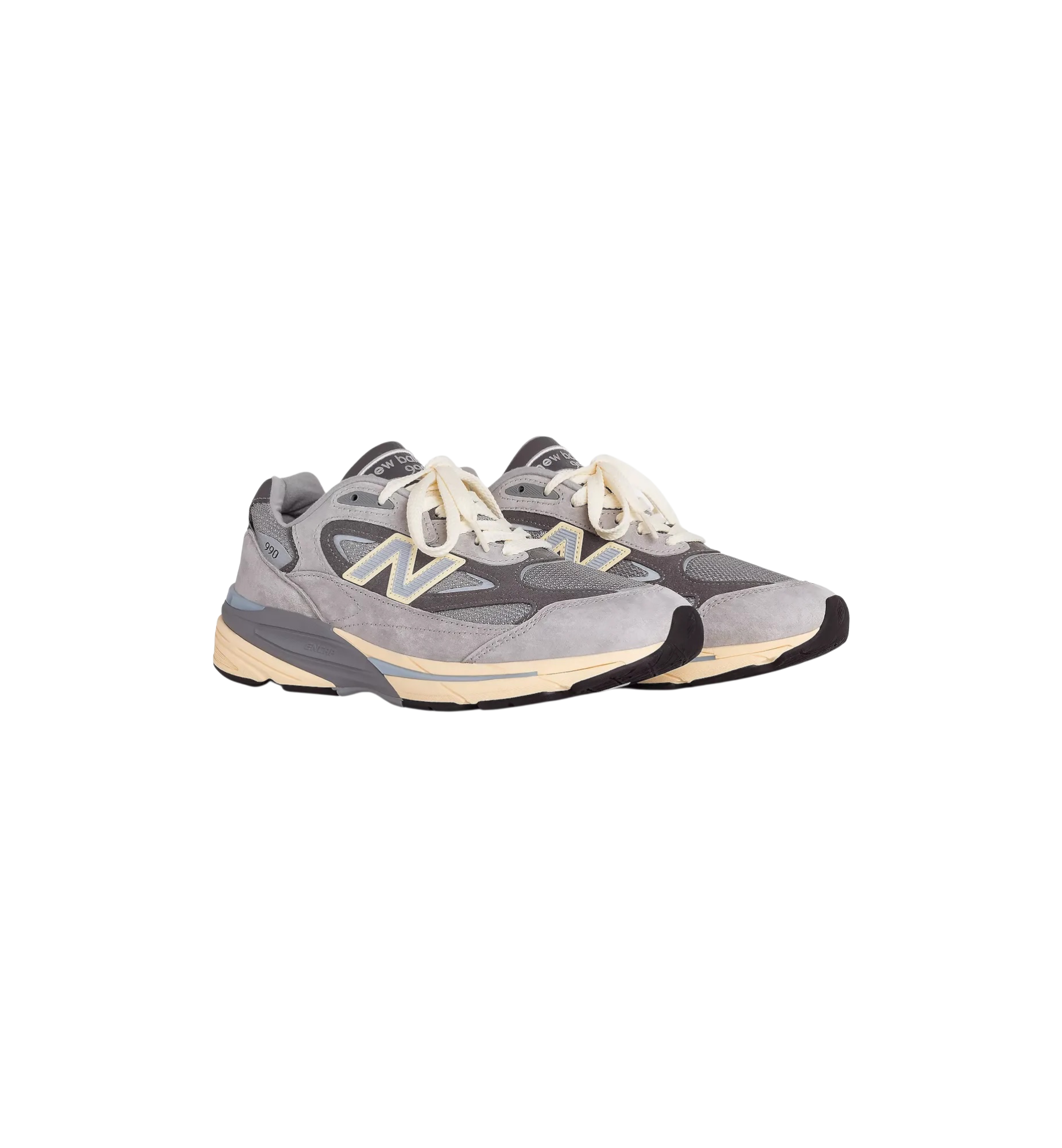 New Balance 990v7 MiUSA Kool Grey pair at Stashed UAE
