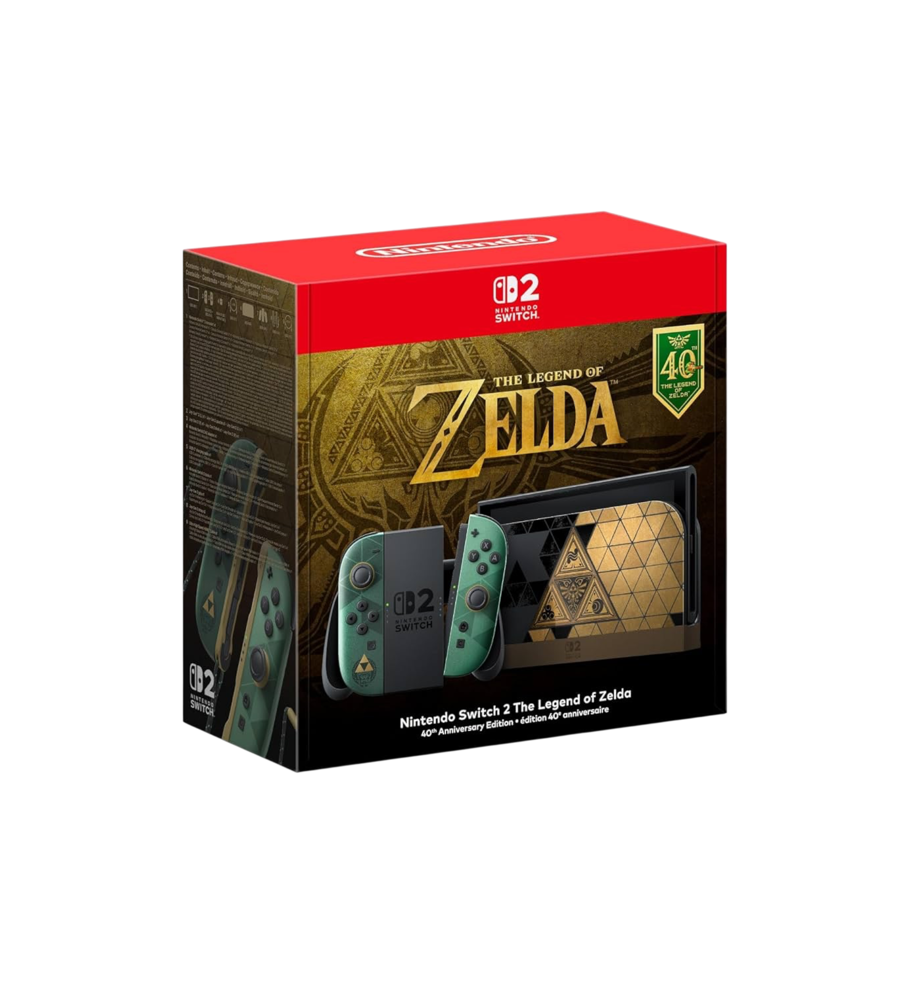 Nintendo Switch 2 - The Legend of Zelda 40th Anniversary Edition Console packaging detail at Stashed UAE