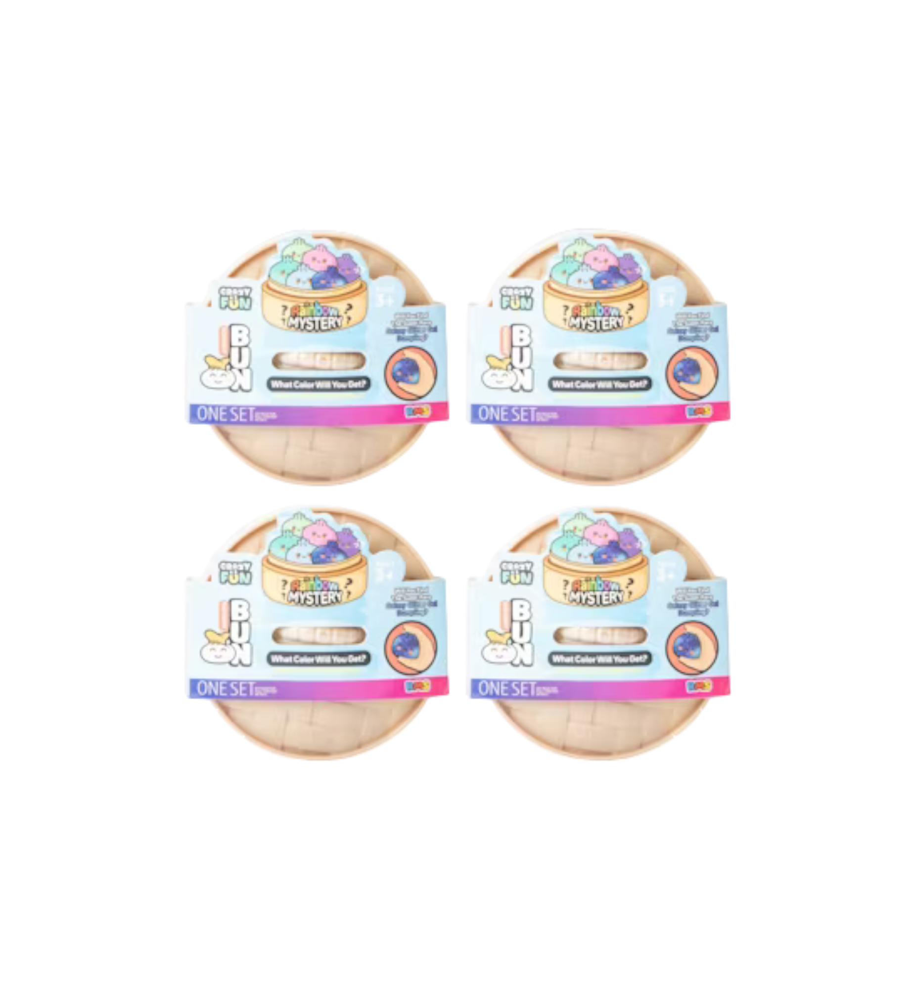 Squishy Bun Rainbow Mystery Squishy "Dumpling" (Galaxy Glitter Gel Chase Version) 4 Blind Boxes