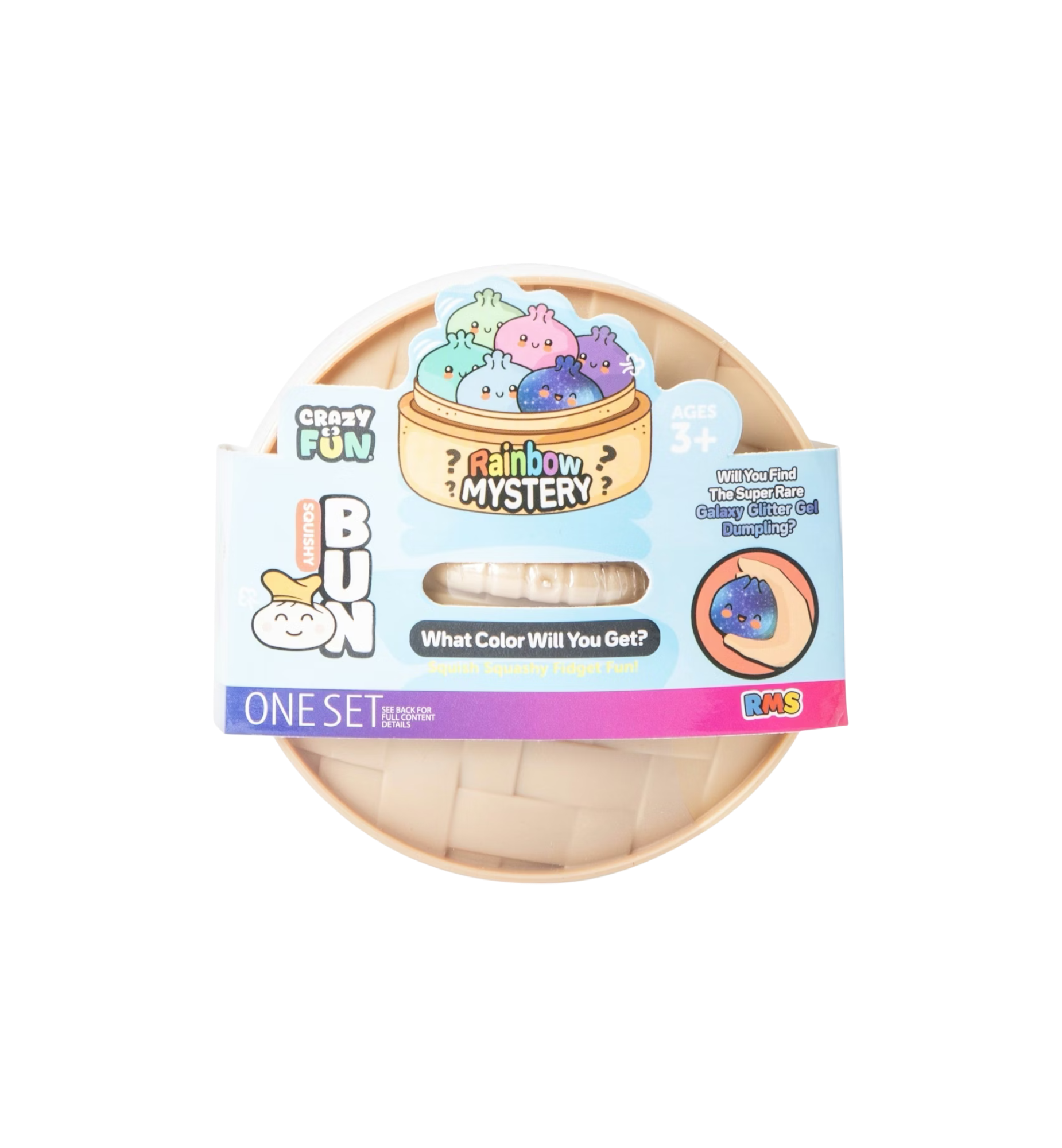 Squishy Bun Rainbow Mystery Squishy "Dumpling" (Galaxy Glitter Gel Chase Version) Blind Box