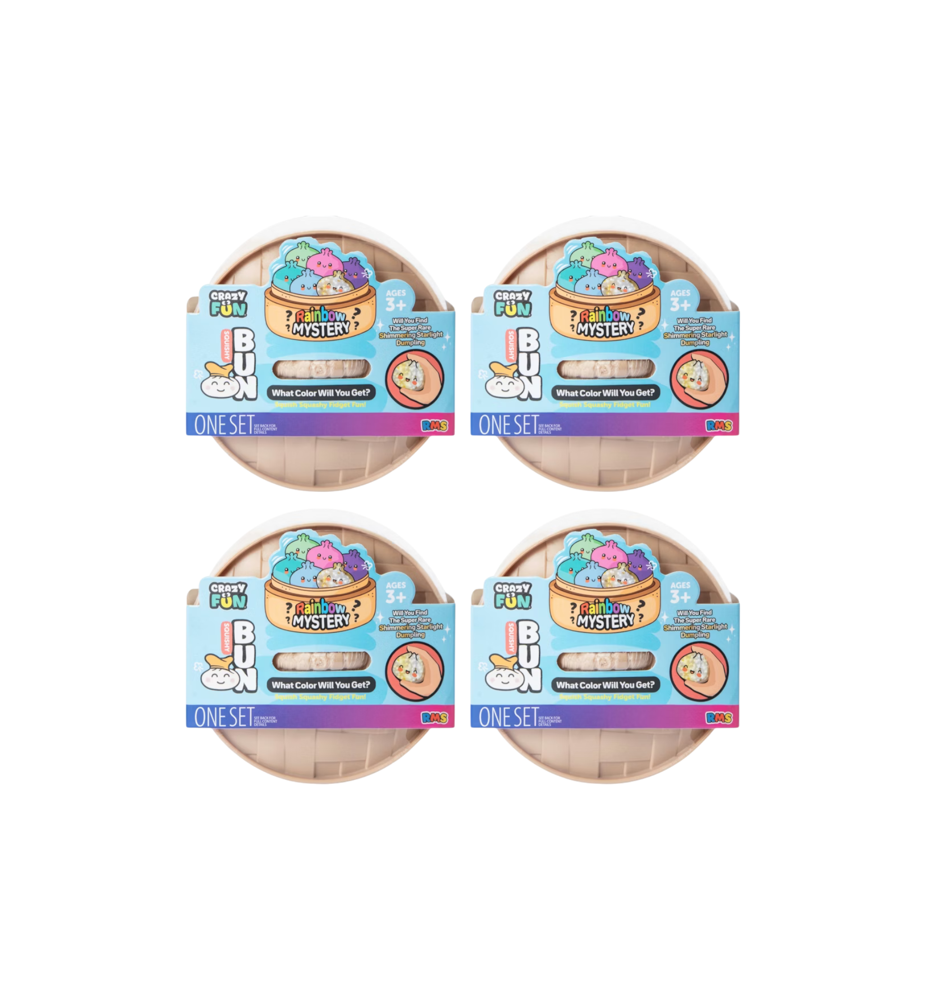 Squishy Bun Rainbow Mystery Squishy "Dumpling" (Simmering Starlight Chase Version) 4 Blind Boxes