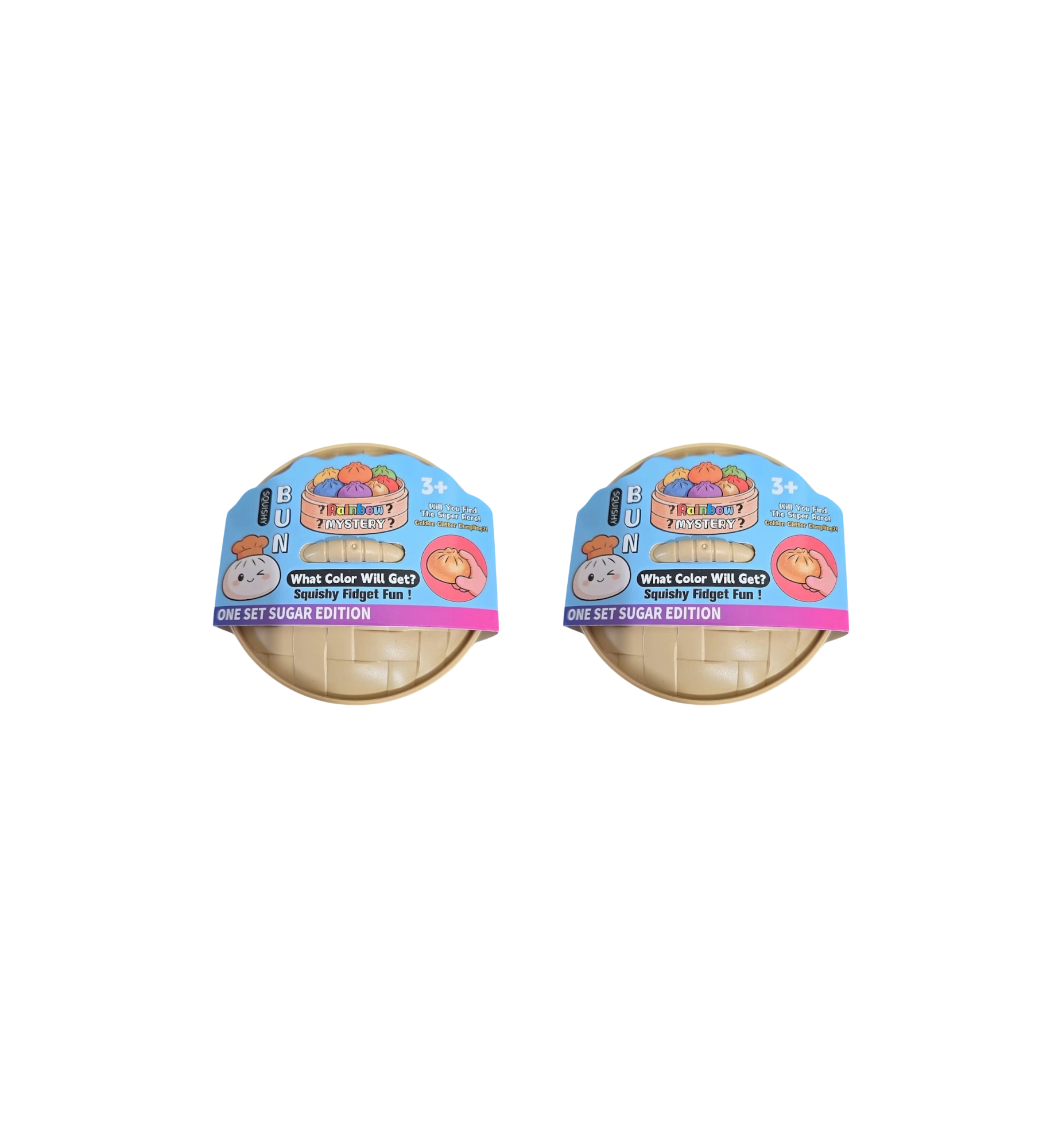 Squishy Bun The Rainbow Mystery "Dumpling" (Golden Glitter Chase Version) 2 Blind Boxes