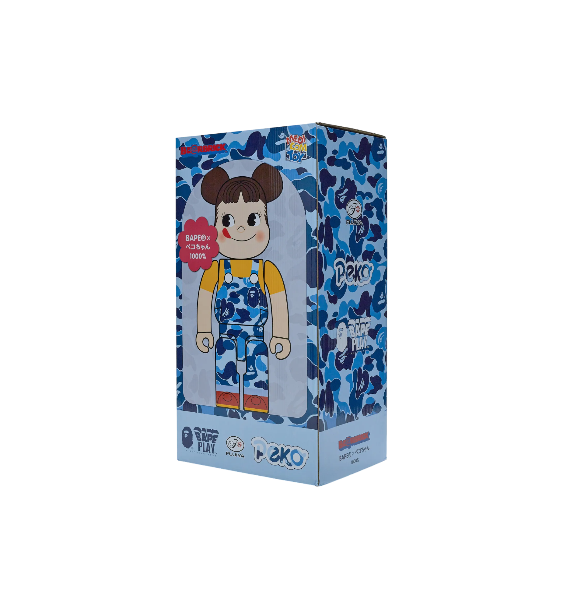 BE@RBRICK x BAPE Peko-Chan 1000% "Blue Camo"