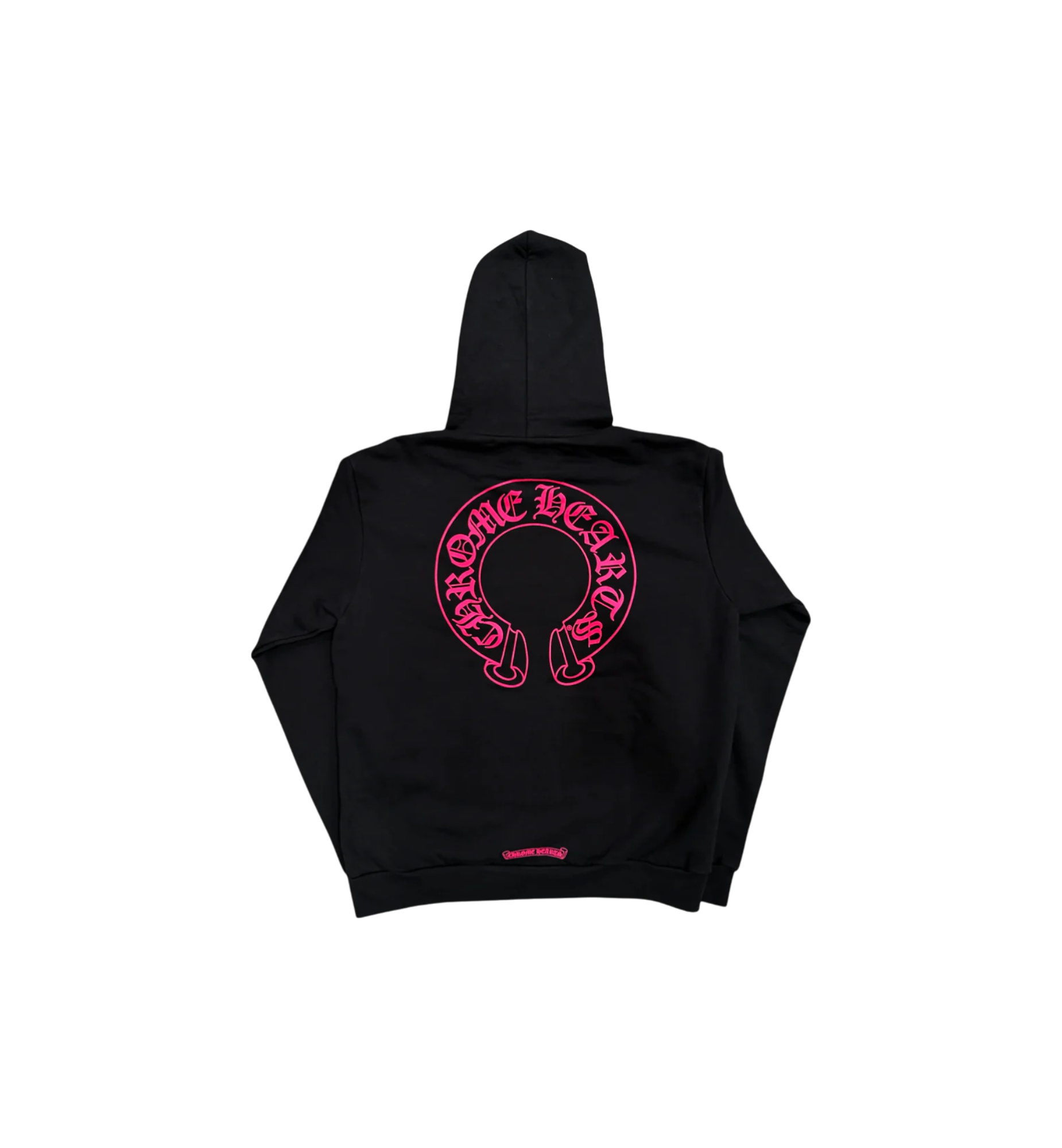 Chrome Hearts Floral Horseshoe Logo Zip Up Hoodie "Black/Pink"