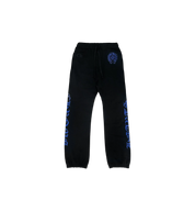 Chrome Hearts Blue Horseshoe Script Sweatpants "Black"