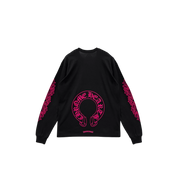 Chrome Hearts Classic Pink Horseshoe Logo L/S T-Shirt "Black"