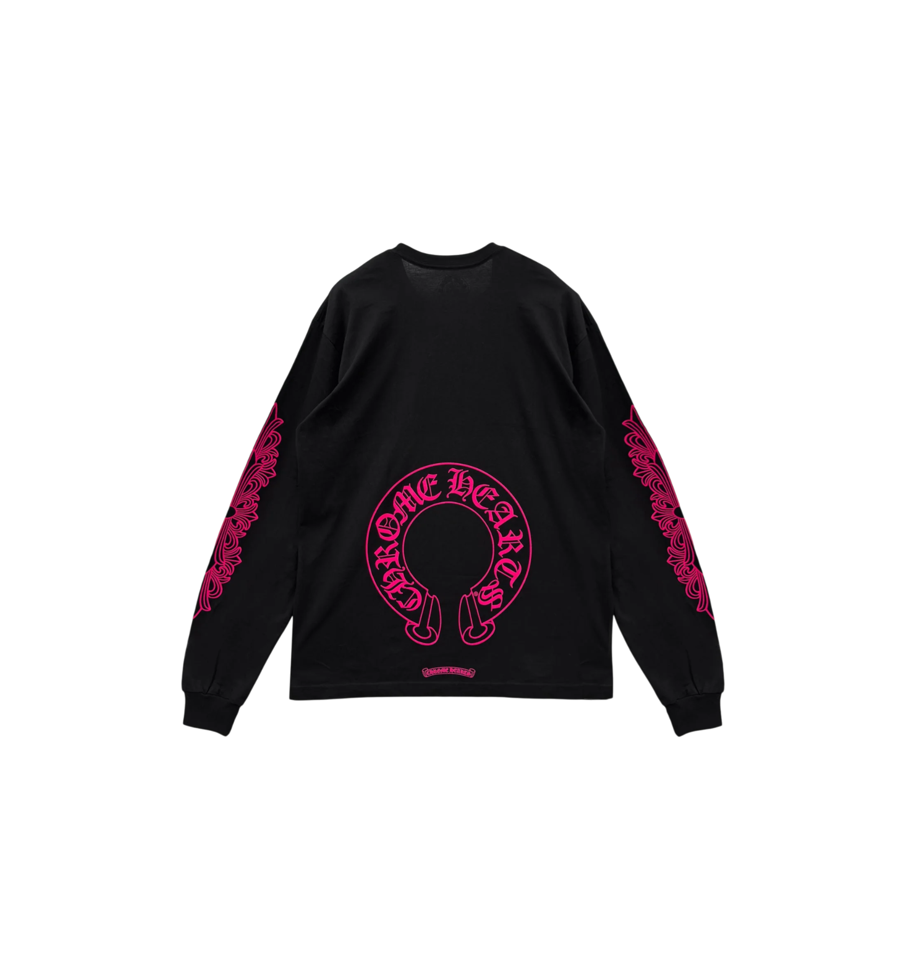 Chrome Hearts Classic Pink Horseshoe Logo L/S T-Shirt "Black"