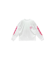 Chrome Hearts Classic Pink Horseshoe Logo L/S T-Shirt "White"