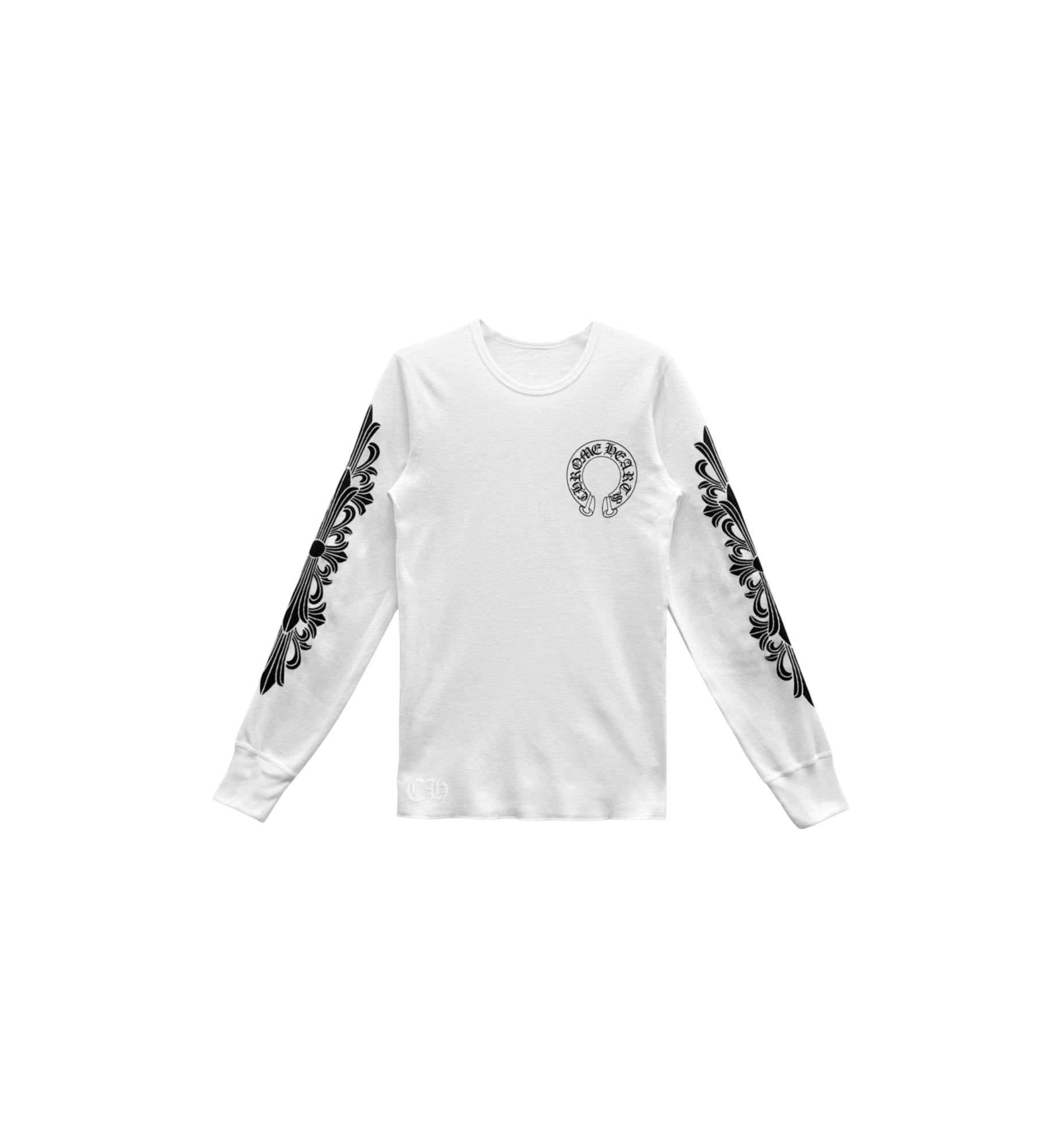 Chrome Hearts Horseshoe Floral Sleeve Waffle Thermal T-Shirt "White"