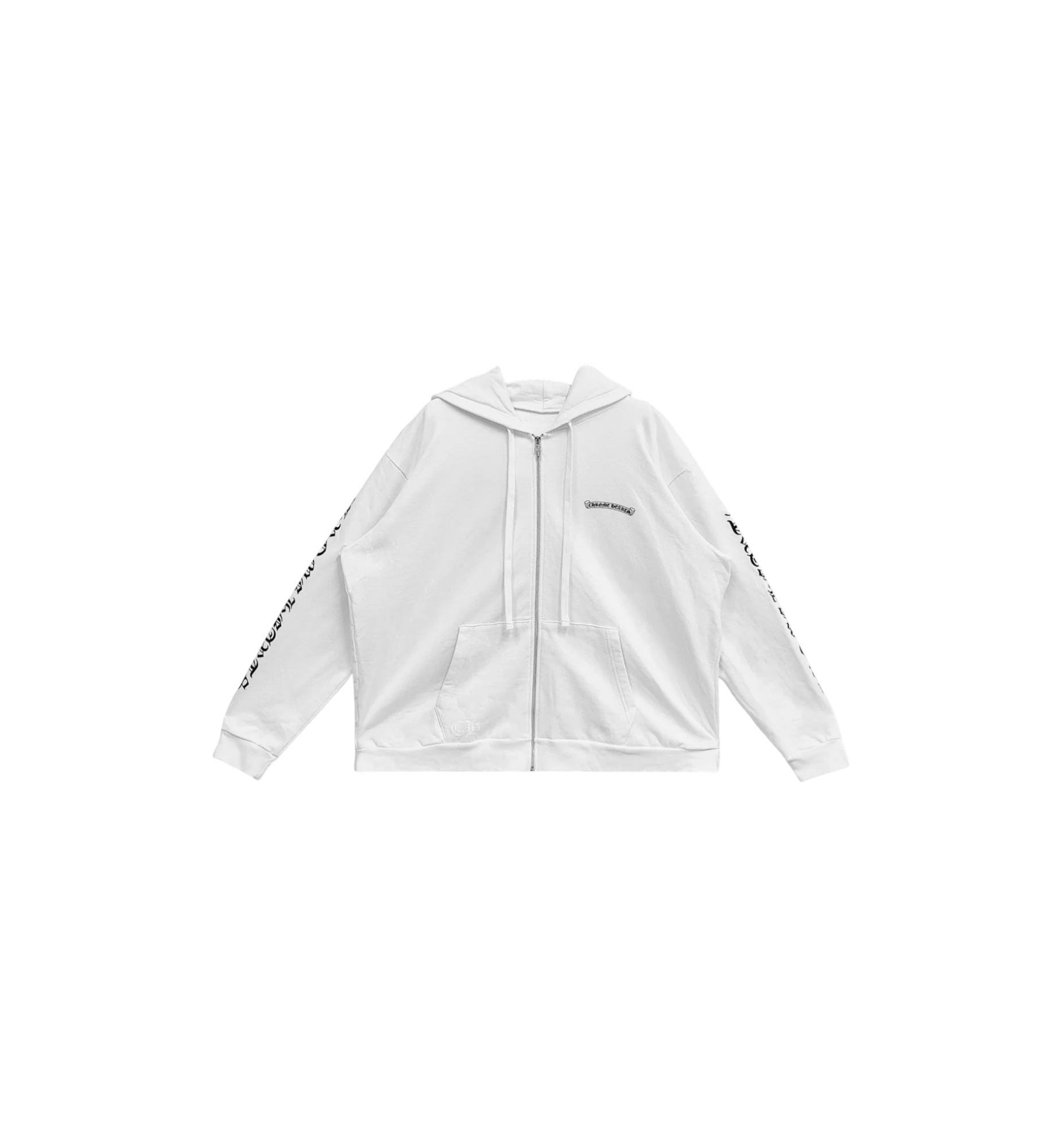 Chrome Hearts Scroll Zip Up Hoodie "White"