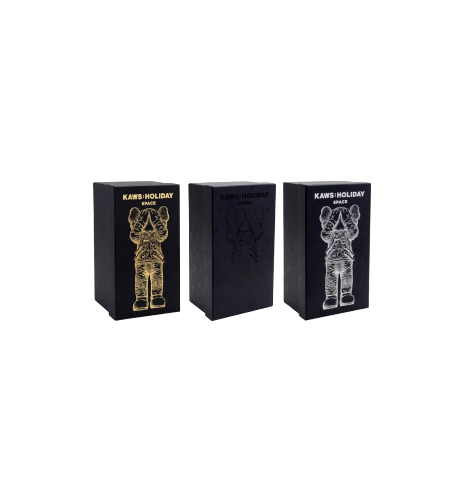 KAWS Holiday Space Figure "Gold/Black/Silver Set"