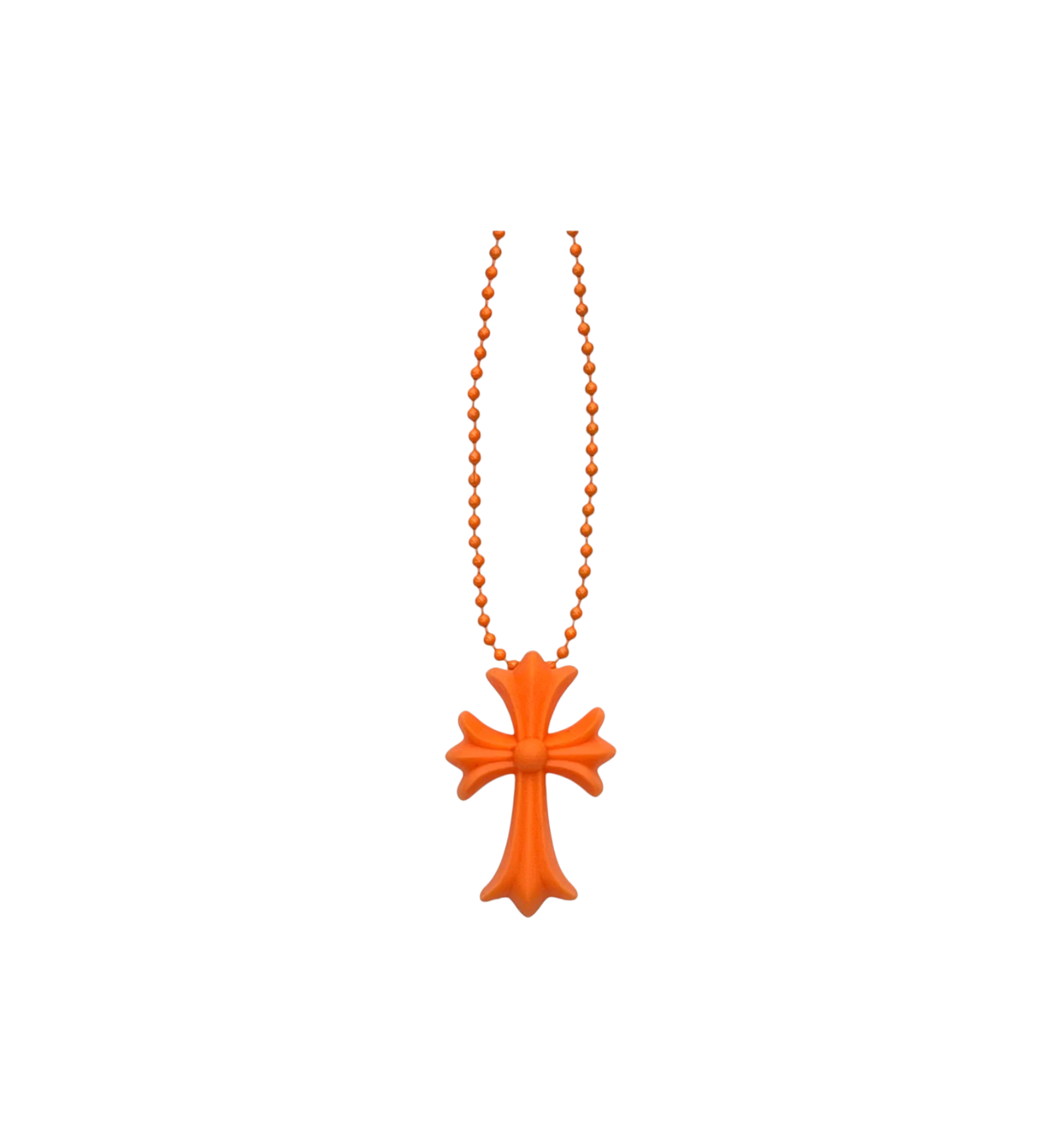 Chrome Hearts Cross Silicone Necklace "Orange"